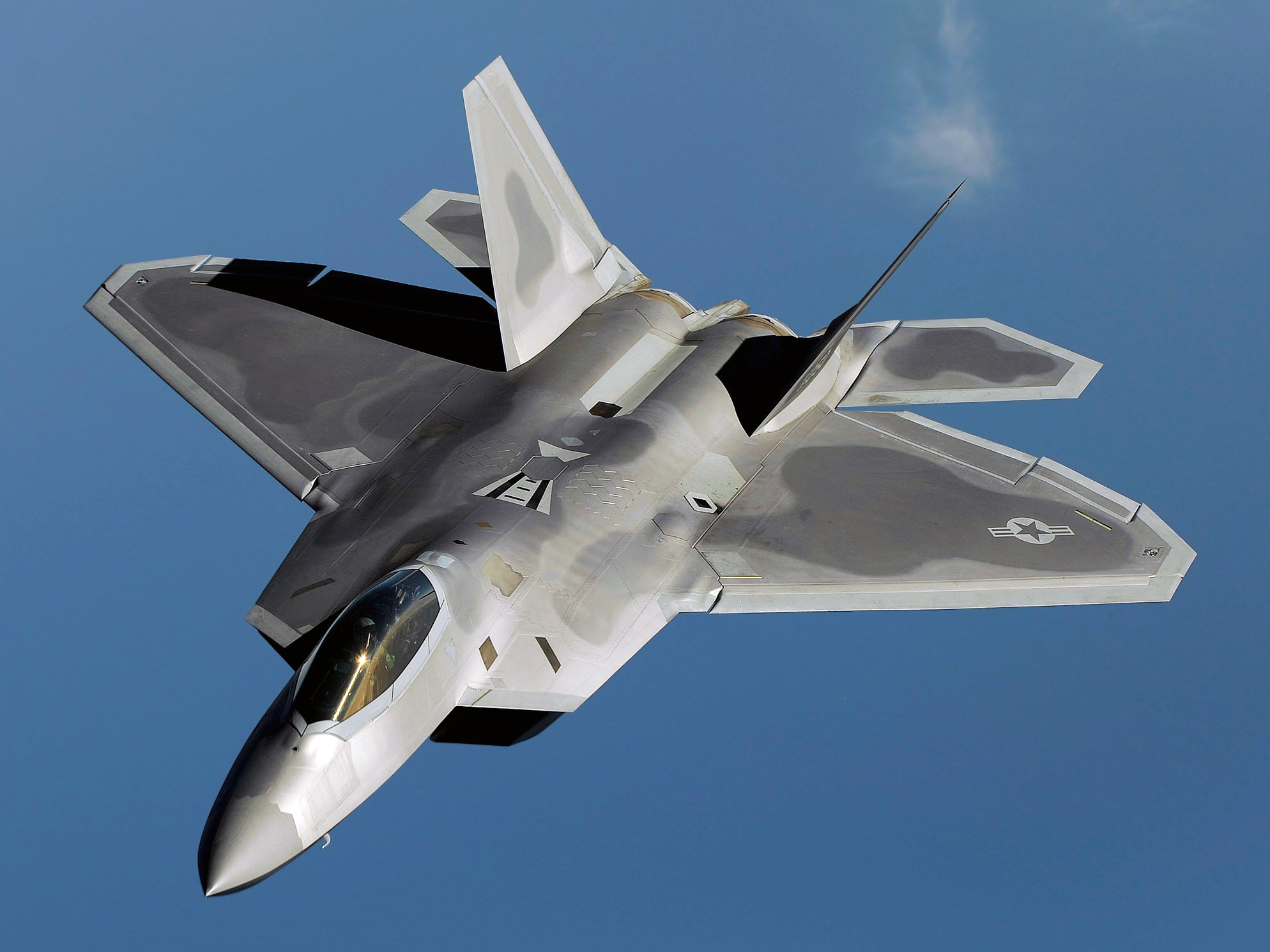 F-22 Raptor in flight over Kadena Air Base