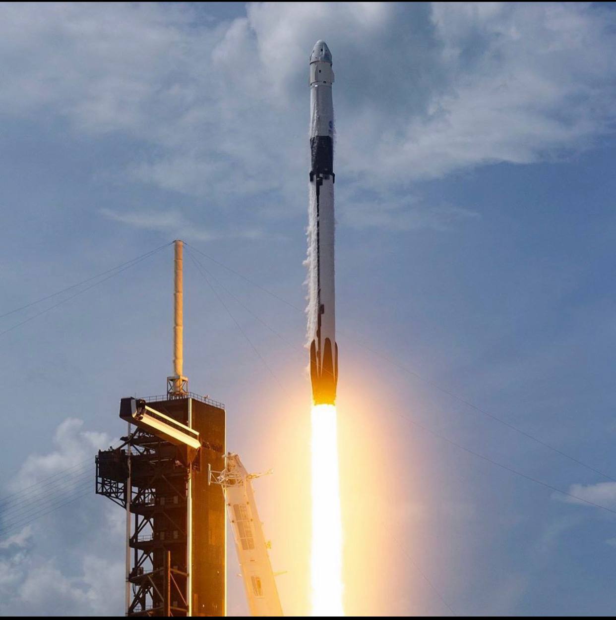 SpaceX Falcon 9 with Crew Dragon launching from Kennedy Space Center